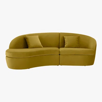 Made.com Reisa Left Hand Facing Chaise End Sofa, Vintage Gold Velvet