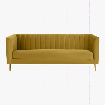 Made.com Amicie 3 Seater Sofa, Vintage Gold Velvet