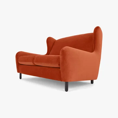 Made.com Rubens 2 Seater Sofa, Flame Orange Velvet