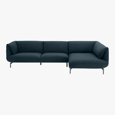 Made.com Inka Right Hand Facing Chaise End Corner Sofa, Aegean Blue