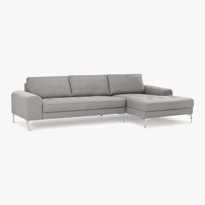 Made.com Vittorio Right Hand Facing Chaise End Corner Sofa, Pearl Grey