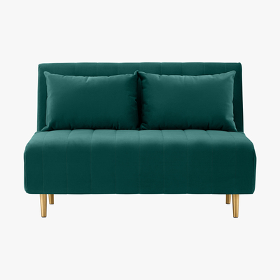 Made.com Bessie Small Sofa Bed, Seafoam Blue Velvet