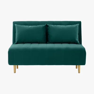 Made.com Bessie Small Sofa Bed, Seafoam Blue Velvet