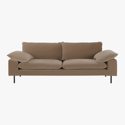 Made.com Fallyn 3 Seater Sofa, Mink Cotton Velvet