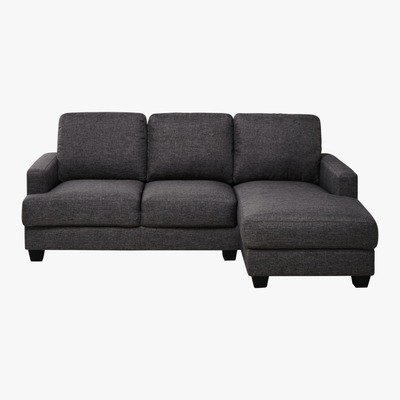Maisons du Monde 3/4 Seater RHF Corner Sofa in Heather Grey Philadelphie