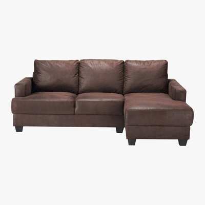 Maisons du Monde 3/4 Seater Microsuede RHF Corner Sofa in Brown Philadelphie