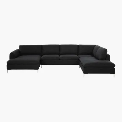 Maisons du Monde Fabric 7-Seater Corner Sofa, Charcoal Grey City