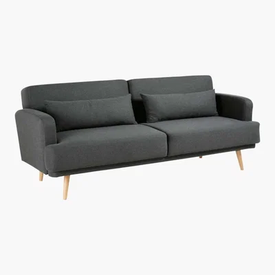 Maisons du Monde Grey 3-Seater Sofa Bed Elvis
