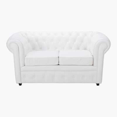 Maisons du Monde 2-Seater Button Sofa in White Chesterfield