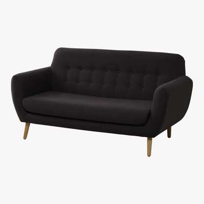 Maisons du Monde Scandinavian Charcoal Grey Fabric 2 3-Seater Sofa Iceberg
