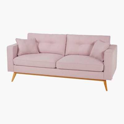 Maisons du Monde Scandinavian 3-Seater Light Pink Sofa Brooke