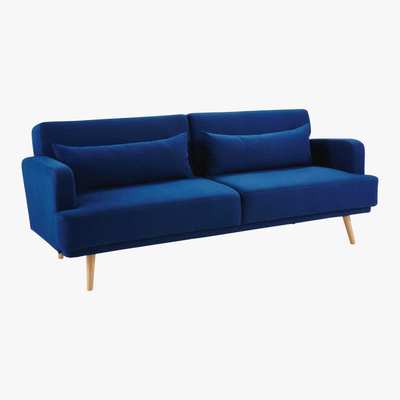 Maisons du Monde Royal Blue 3-Seater Sofa Bed Elvis