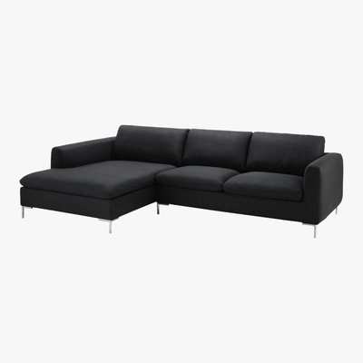 Maisons du Monde 5-Seater Fabric Left Hand Corner Sofa in Charcoal Grey City