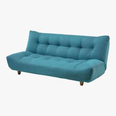 Maisons du Monde 3-Seater Clic Clac Sofa Bed in Turquoise Blue Cloud