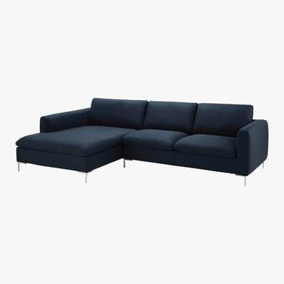 Maisons du Monde 5-Seater Fabric Left Corner Sofa in Midnight Blue City