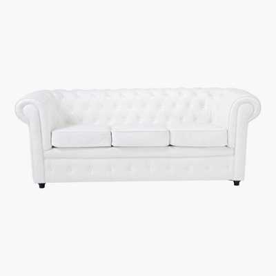 Maisons du Monde 3-Seater Button Sofa in White Chesterfield
