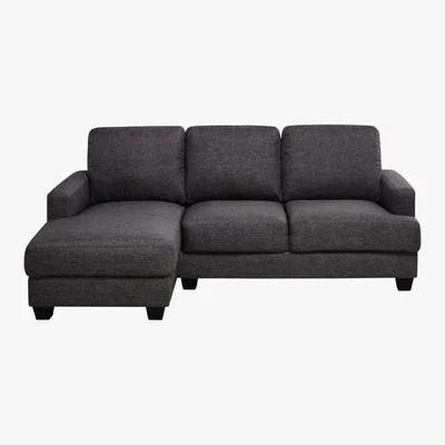 Maisons du Monde Heather Grey 3/4 Seater Fabric LHF Corner Sofa Philadelphie