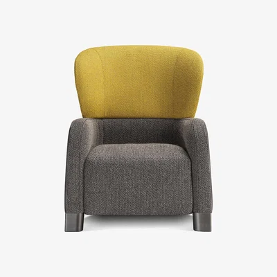 Amara GHIDINI 1961 - Bucket Bergerie Chair - Grey/Mustard
