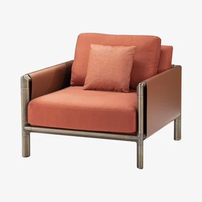 Amara GHIDINI 1961 - Frame Armchair - Burnt Orange