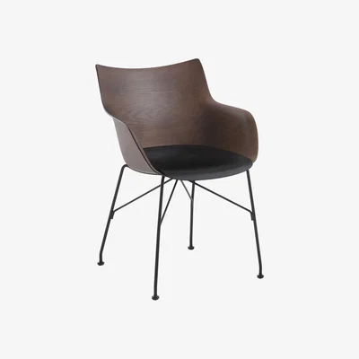 Amara Kartell - Q/Wood Armchair - Dark Wood/Black