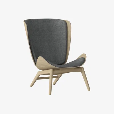 Amara UMAGE - The Reader Wing Chair - Oak - Slate Grey