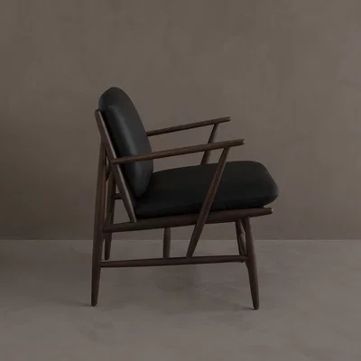 Amara ercol - Von Armchair - Walnut/Black Leather