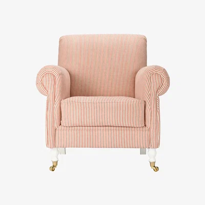 Amara MINDTHEGAP - Kingston Armchair - Rhubarb Stripes Linen