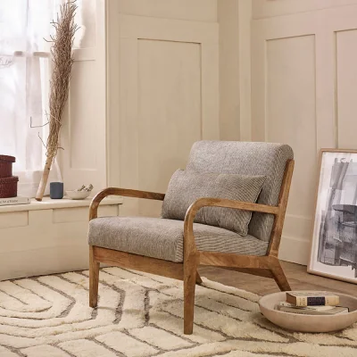 Atkin & Thyme Pip Armchair in Ticking Fabric