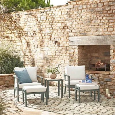 Atkin & Thyme Valentina Duo Set with Armchairs, Side table and Footstools
