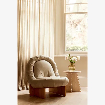 Anthropologie Helen Leather Armless Accent Chair