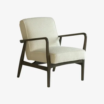 Andrew Martin Dario Chair, Armchair, Brown/White - Andrew Martin Boucle