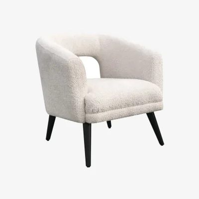 Andrew Martin Buco Chair, Armchair, Light Neutral/White - Andrew Martin Boucle