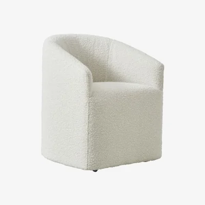 Andrew Martin Alto Dining Chair Boucle Cream, Dining/ Arm Chair, Jacquard Boucle - Andrew Martin Boucle & Other Fabric
