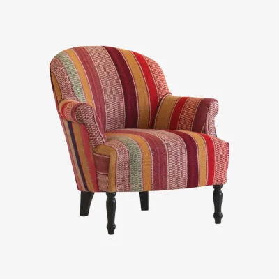 Andrew Martin Victoria Chair Andean, Armchair, Pink/Orange/Gold - Andrew Martin Wool