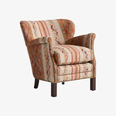 Andrew Martin Harrow Chair Frida Sunset, Chair, Orange/Multicoloured - Andrew Martin Cotton