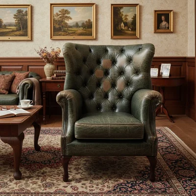 Arighi Bianchi Albert Rub-off Leather Armchair, Gold