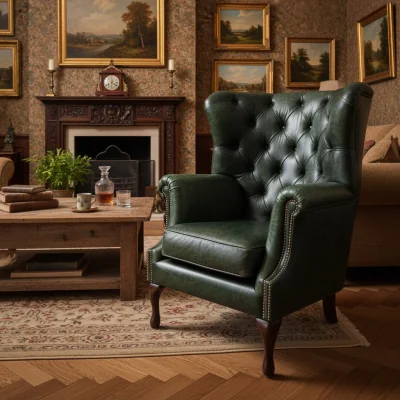 Arighi Bianchi Albert Leather Armchair, Green