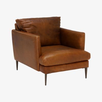 Barker and Stonehouse Acacia Armchair, Brown Leather | Barker & Stonehouse