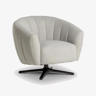 Barker and Stonehouse Finola Swivel Armchair, White Fabric | Barker & Stonehouse