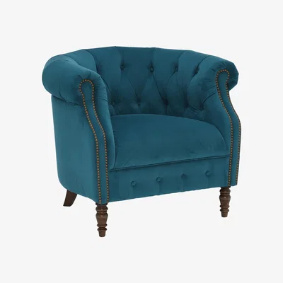 Barker and Stonehouse Ollena Velvet Chair, Plush Mallard