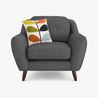 Barker and Stonehouse Orla Kiely Laurel Armchair, Grey Fabric | Barker & Stonehouse