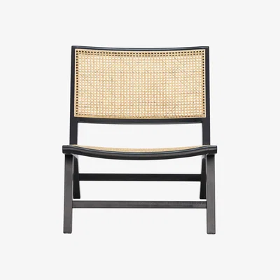 Barker and Stonehouse Ludwig Easy Chair Black Beech and Rattan