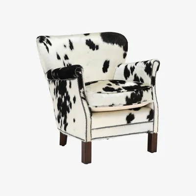 Barker and Stonehouse Timothy Oulton Professor Chair, Black and White Moo
