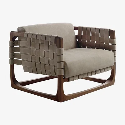 Barker and Stonehouse Riva 1920 Bungalow Armchair, Brown Leather | Riva 1920