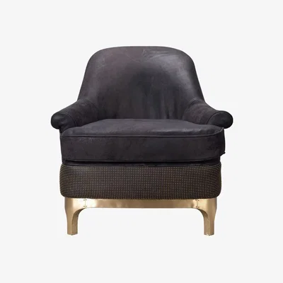 Barker and Stonehouse Timothy Oulton Leather Bastille Armchair, Black | Barker & Stonehouse