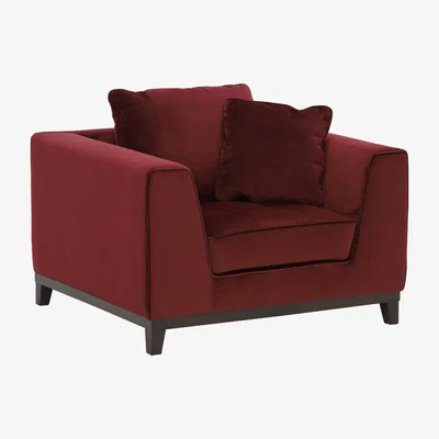 Barker and Stonehouse Harlow Velvet Armchair, Burgundy