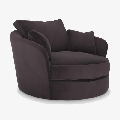 Barker and Stonehouse Harrington Cuddler Swivel, Grey Fabric | Barker & Stonehouse