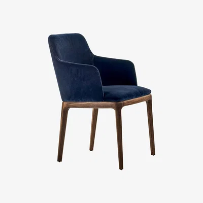 Barker and Stonehouse Riva 1920 Cloe Armchair, Blue Velvet | Barker & Stonehouse