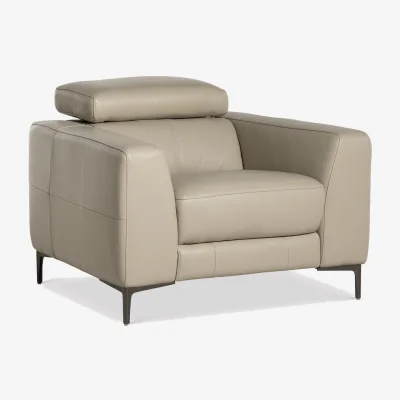 Barker and Stonehouse Sandro Armchair, Grey Leather | Barker & Stonehouse