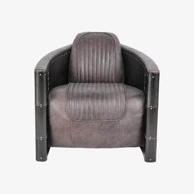 Barker and Stonehouse Timothy Oulton Aviator Tomcat Armchair, Black Leather | Barker & Stonehouse